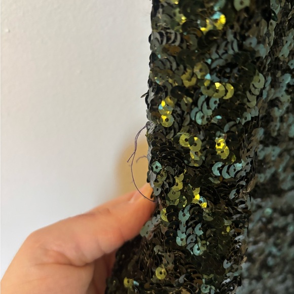 Alice + Olivia green sequin mini dress - Picture 3 of 5